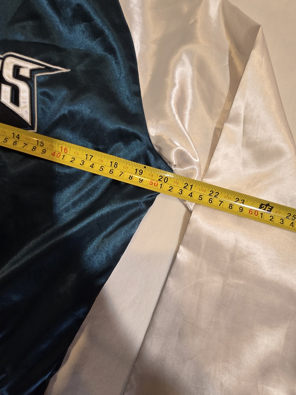 ​Vtg Reebok Philadelphia Eagles Reversible Satin Jacket Midnight Green NFL - Picture 9 of 10